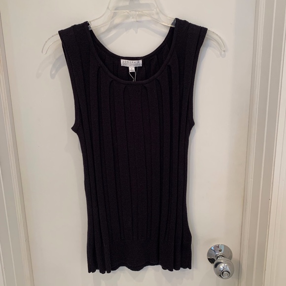 NWT Joseph A Knit Shell Top XL - Black - Picture 1 of 3